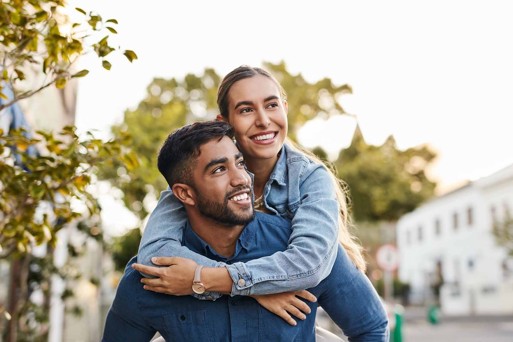 Adult couple walking