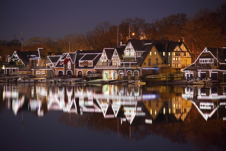 Boat House Row in Winter