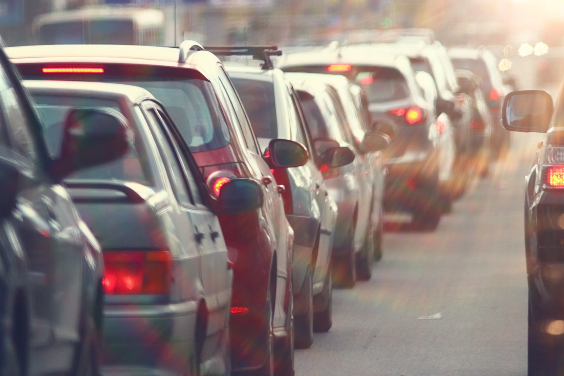 A traffic jam on the highway