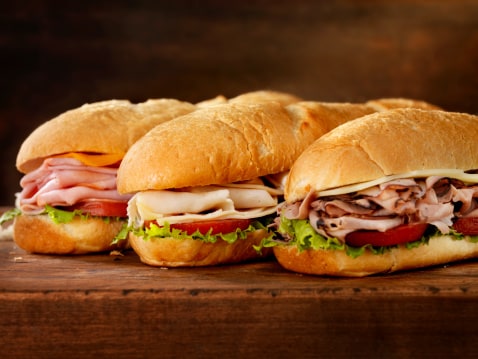 photo of hoagies sandwhiches