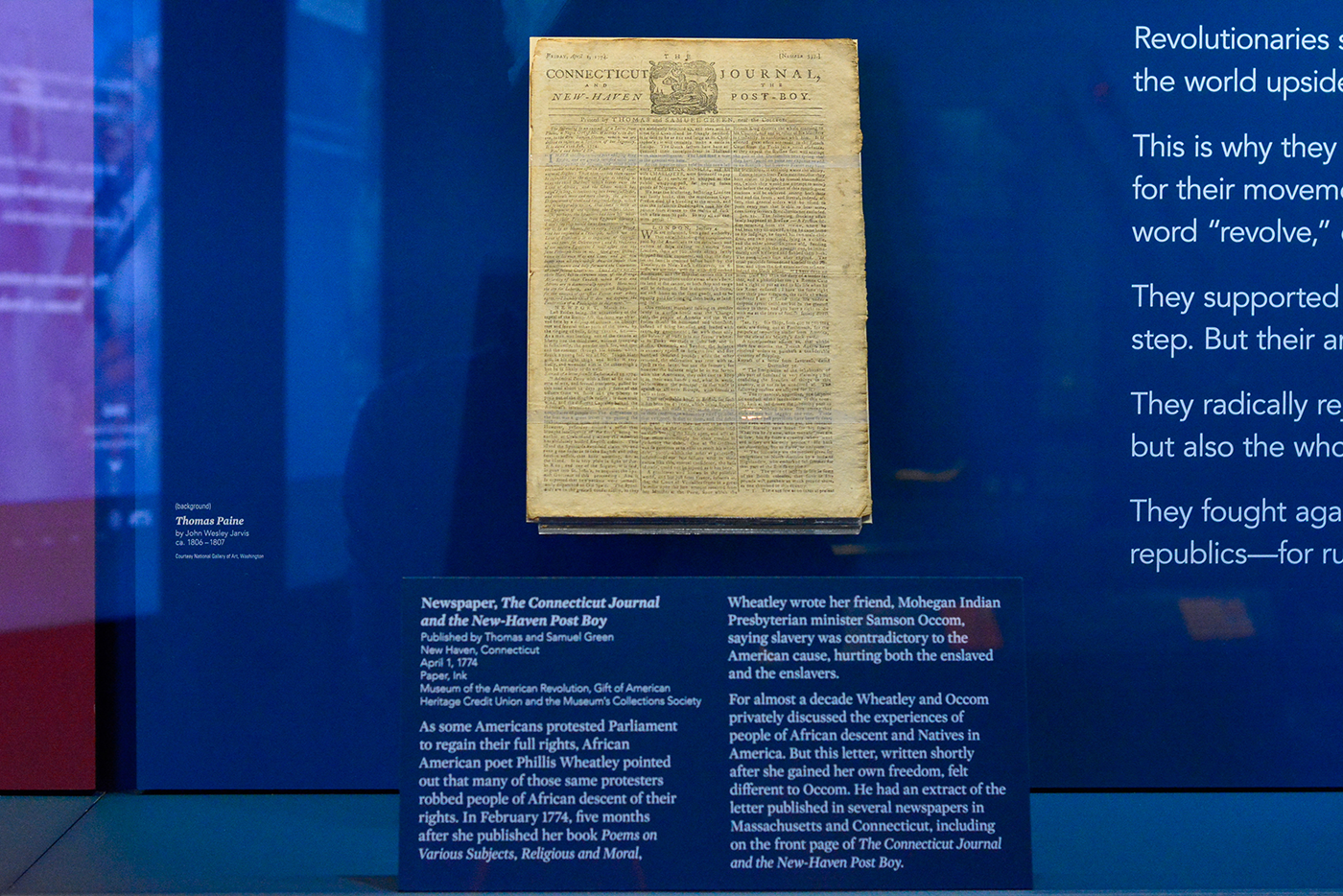A 1774 newspaper printing of a letter written by African American poet Phillis Wheatley is now in the permanent collection of the Museum of the American Revolution.