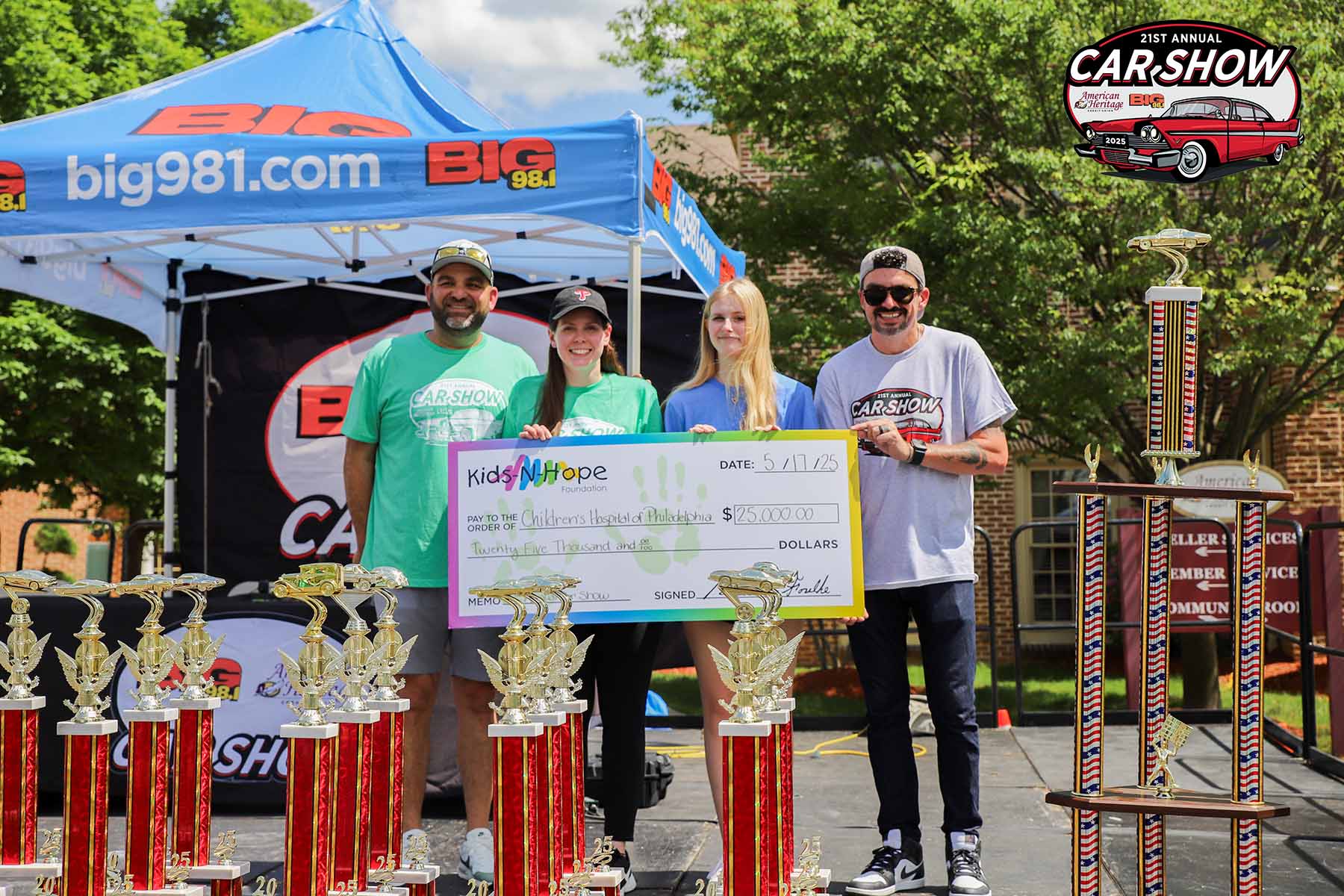 The Kids-N-Hope Foundation donates $25,000 to Children’s Hospital of Philadelphia to support their efforts in children’s health and life services.