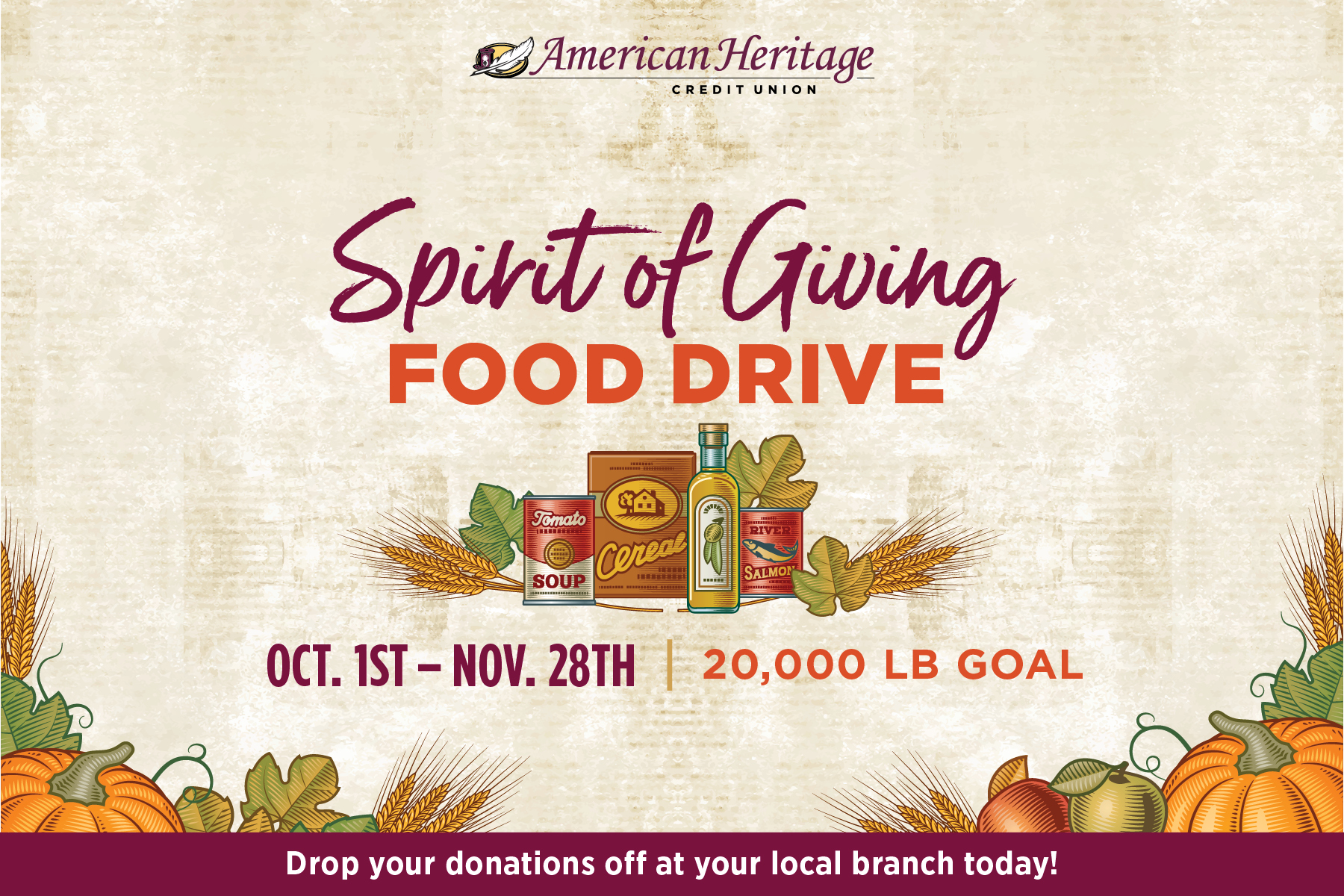 American Heritage's 13th annual Spirit of Giving Food Drive