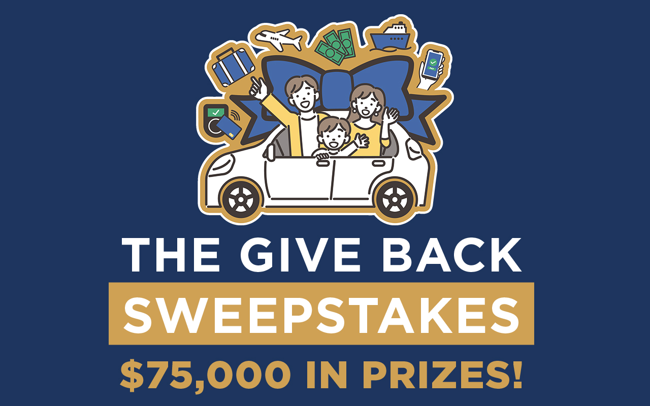 The Give Back Sweepstakes, $75,000 in Prizes!