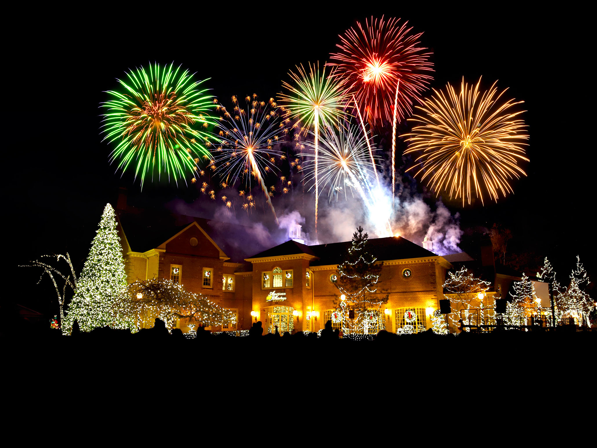 Fireworks display over American Heritage Carriage House Branch