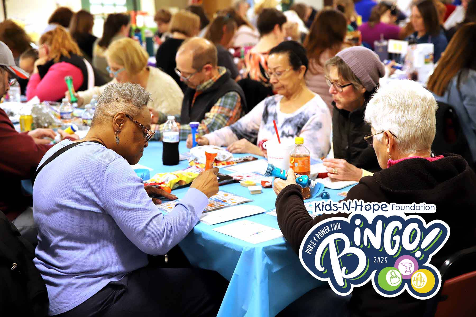 Group playing bingo | July 2025 Purse & Power Tool Bingo