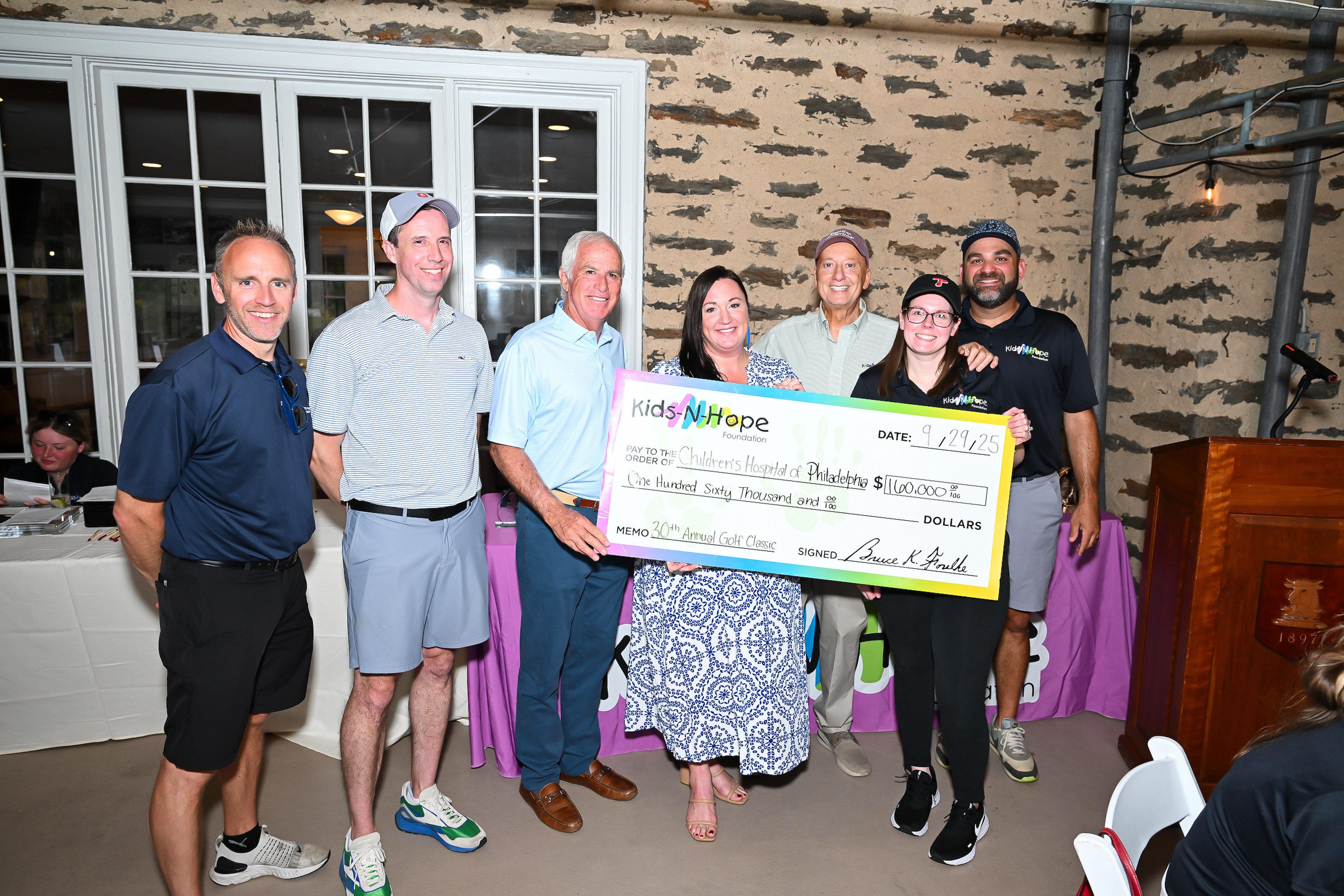 Kids-N-Hope Foundation 2025 Golf Classic Check Presentation